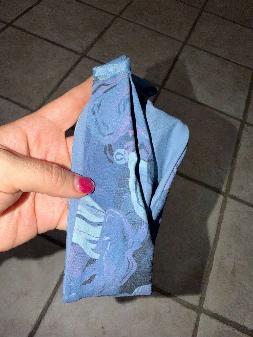 lululemon athletica Floral Print Light Blue Headband